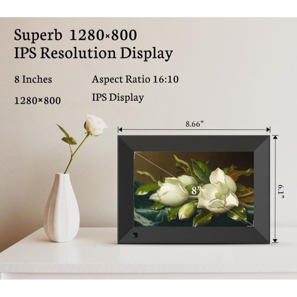 BSIMB 8 Inch Digital Picture Frame Touch Screen,1280-800 HD,16 GB